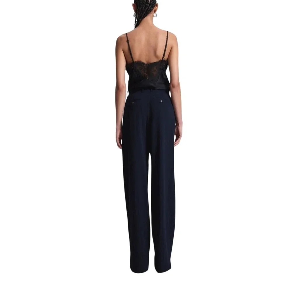 A.L.C. Charles Pants sz 0 Wide Leg High Rise‎ Minimalist Wool Blend Quiet Luxury